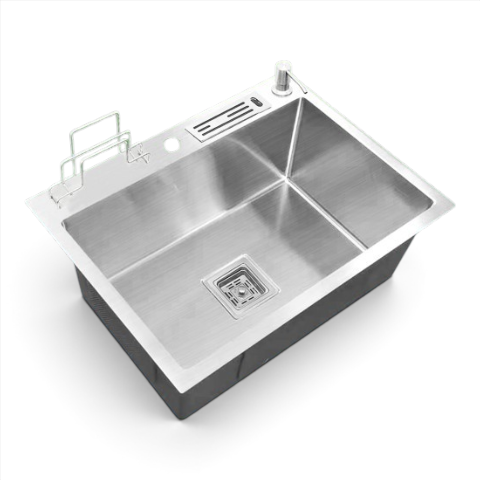 6045 24"X18"X9" INCH HIGH QUALITY MODERN STAINLESS STEEL HANDMADE SINK SINGLE BOWL